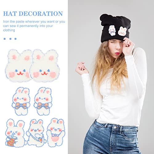 Ciieeo N7J7101135CMB 8Pcs Easter Bunny Iron On Patches Rabbit Embroidered Sew On Patch Applique Cute Heat Transfer Stickers Appliques thumb #5