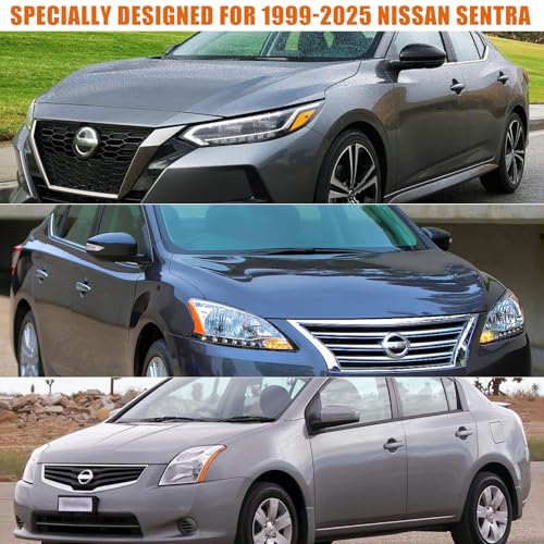 Image of Waterproof Car Covers Replace for 1999-2025 Nissan Sentra, 6 Layers All Weather Custom-fit Car Cover with Zipper Door & Windproof Bands for Snow Rain Dust Hail Protection (Sentra)