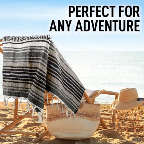 image for Hydration Nation Authentic Large Handwoven Mexican Blanket - Soft Yoga