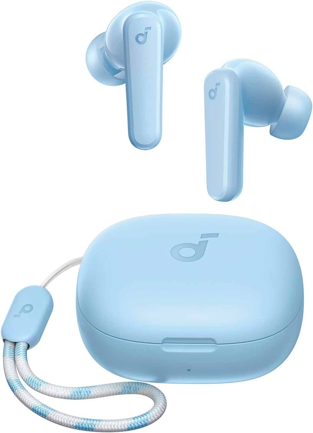 by Anker P20i True Wireless Earbuds, 10mm Drivers with Big Bass, Bluetooth 5.3, 30H Long Playtime, Water-Resistant, 2 Mics for AI Clear Calls, 22 Preset EQs, Customization (Light Blue)