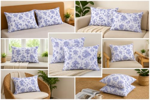 Image of Microfiber Pillow Cover 17x27 Inch (Pack of 2) | Soft & Durable | Ideal for Bed & Sofa Paisley Dream