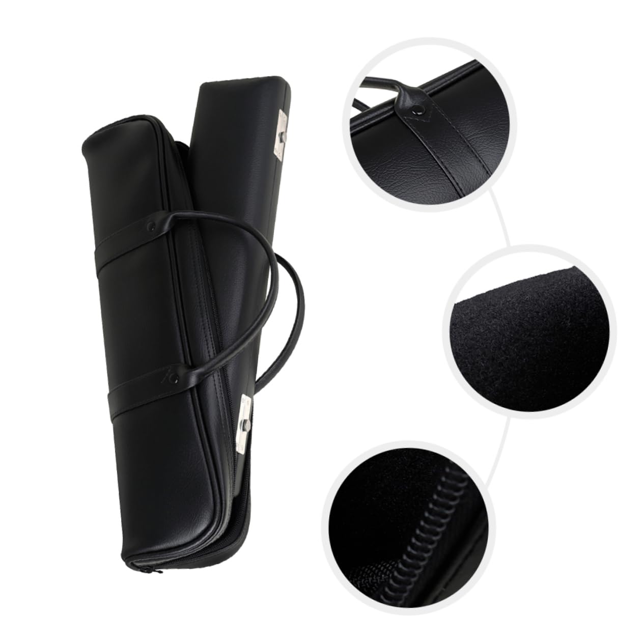 BIUDECO Leather Flute Bag Handle Portable Flute Storage Case Durable Clarinet Carrying to Open