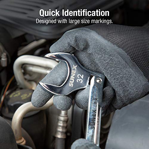 Sunex 9730A 8 Piece 1/2" Dr. Jumbo Metric Crowfoot Wrench Set Crv #TOP3