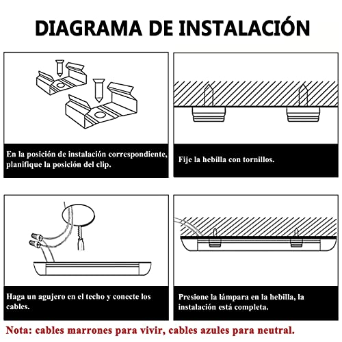 Sararoom Pantalla LED Tubo Integrado 30CM 10W 1200LM Luminaria LED, Luz Blanco cálido 3000K Lamparas LED Techo, Ángulo de haz de 130° Regleta Batten Light Para Barra Cocina Oficina Hogar Fábrica - imagen 9