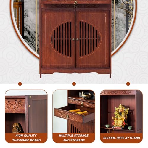 Table de méditation bouddhiste compacte avec rangement 39cm pour petits espaces - 5