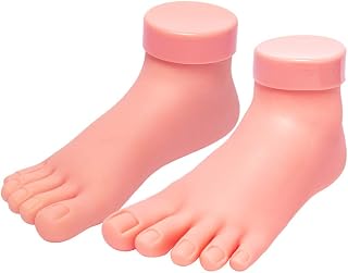 AORAEM Practice Fake Training Foot Flexible Movable Soft Silicone Fake Foot Tool for Nails Tips Art Training Display(1 Pair)