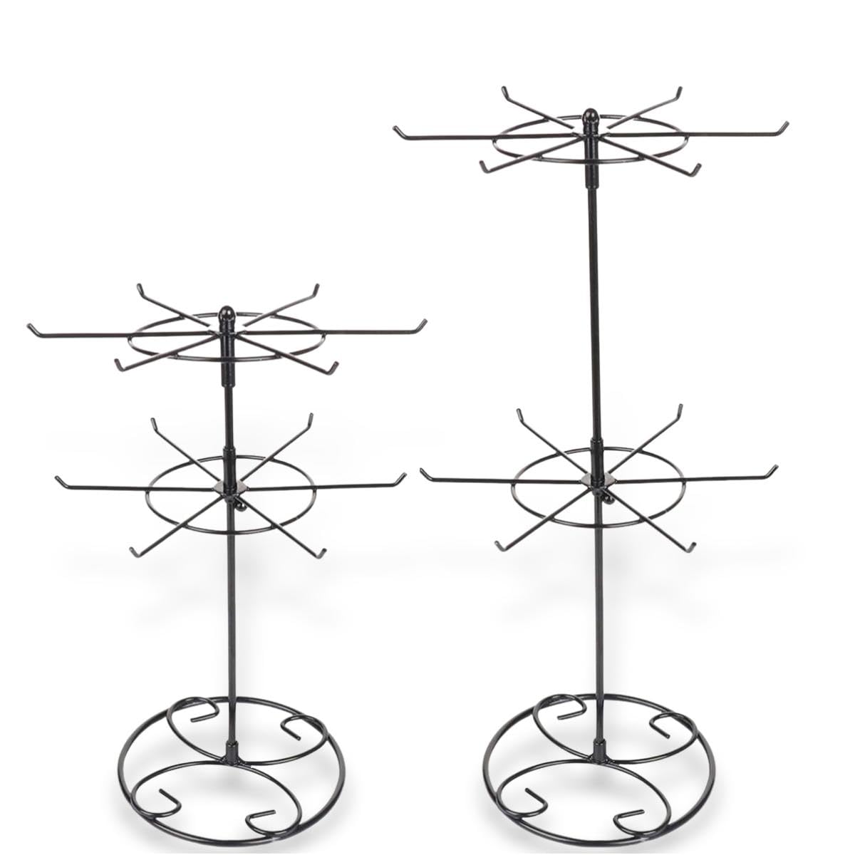 Eitonbu 2 Tier Jewelry Display Holder,Retail Spinner Display Stand,Rotating Bracelet Storage Rack,Dressing Table,Black (2)