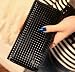 Big Mango Multi-purpose Fashion Glossy Small Check Print Cellphone PU Leather Bag and Clutch Zipper Wallet for Apple Iphone 4 4s Iphone 5 Iphone 5s 5c Galaxy S4 S3 with Metal Pendant and Inner Multiple Card Holders ( Black )