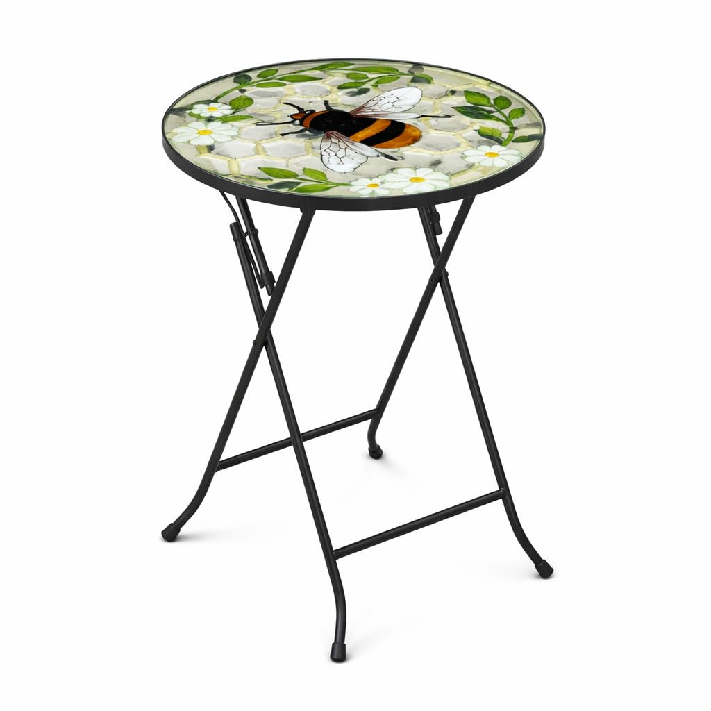 sgpuk Smart Garden Bee Glass Side Table 45 x 60cm Foldable