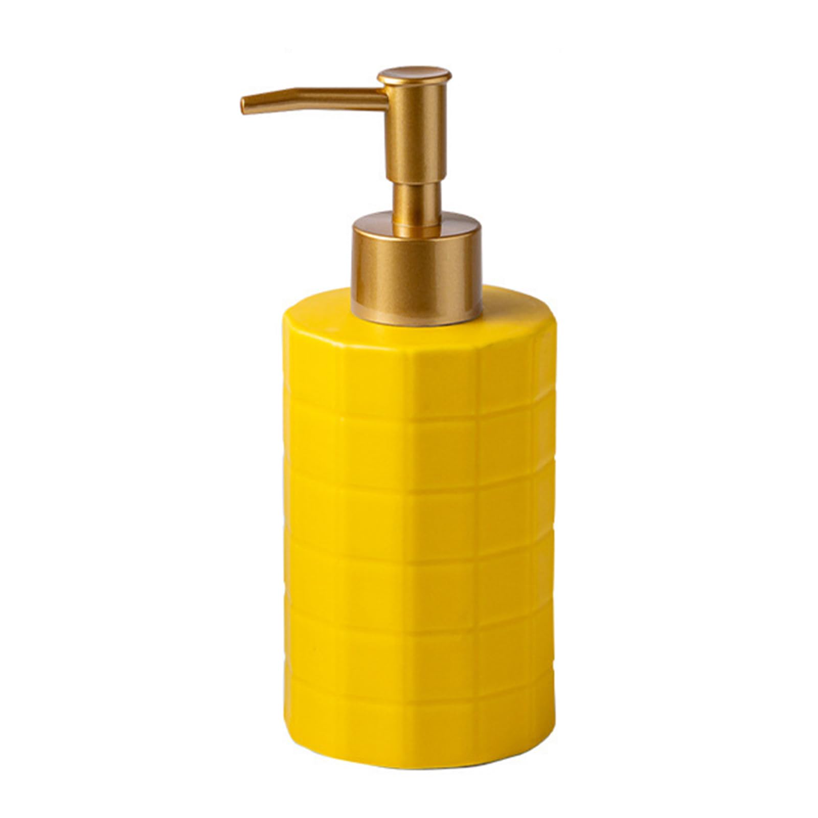 Carotoe Yellow Ceramic Liquid Dispenser Refillable Container For Bath Essential Shampoo Soap Bottle Ceramic Soap Dispenser