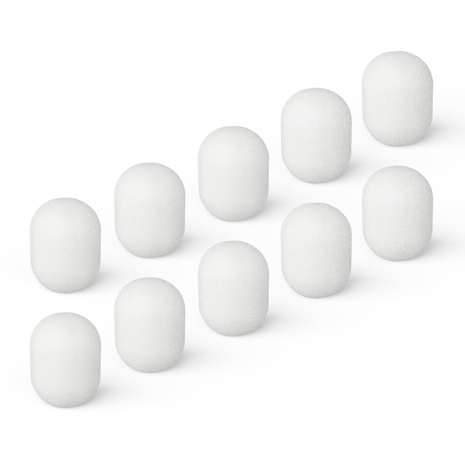 MIKROFON-WINDSCHUTZ (Schaumstoffabdeckung, 10er-Pack, Weiß)