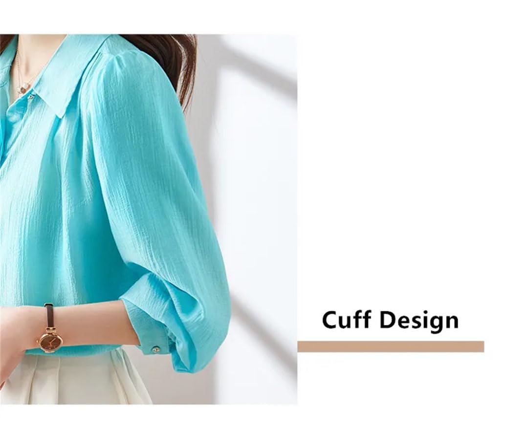 Camisas de manga larga con botones para mujer, blusas elegantes para oficina