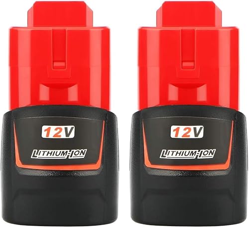 Miniatura 2 de TENMOER Paquete de 2 baterías de repuesto de 12 V 3.0Ah y kit de cargador compatibles con herramientas de baterías Milwaukee de 12 voltios