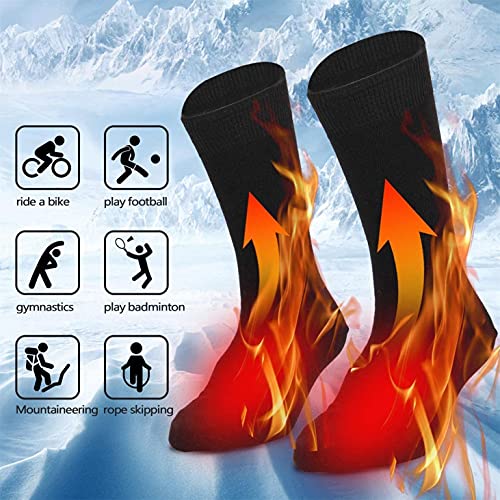 Frskalet Beheizbare Socken Unisex Heizsocken Batteriebetrieben Warm und Bequem Beheizte Socken, perfekt für Winterliche Outdoor-Aktivitäten Wie Angeln, Jagen, Skifahren (Batterien Nicht Enthalten)