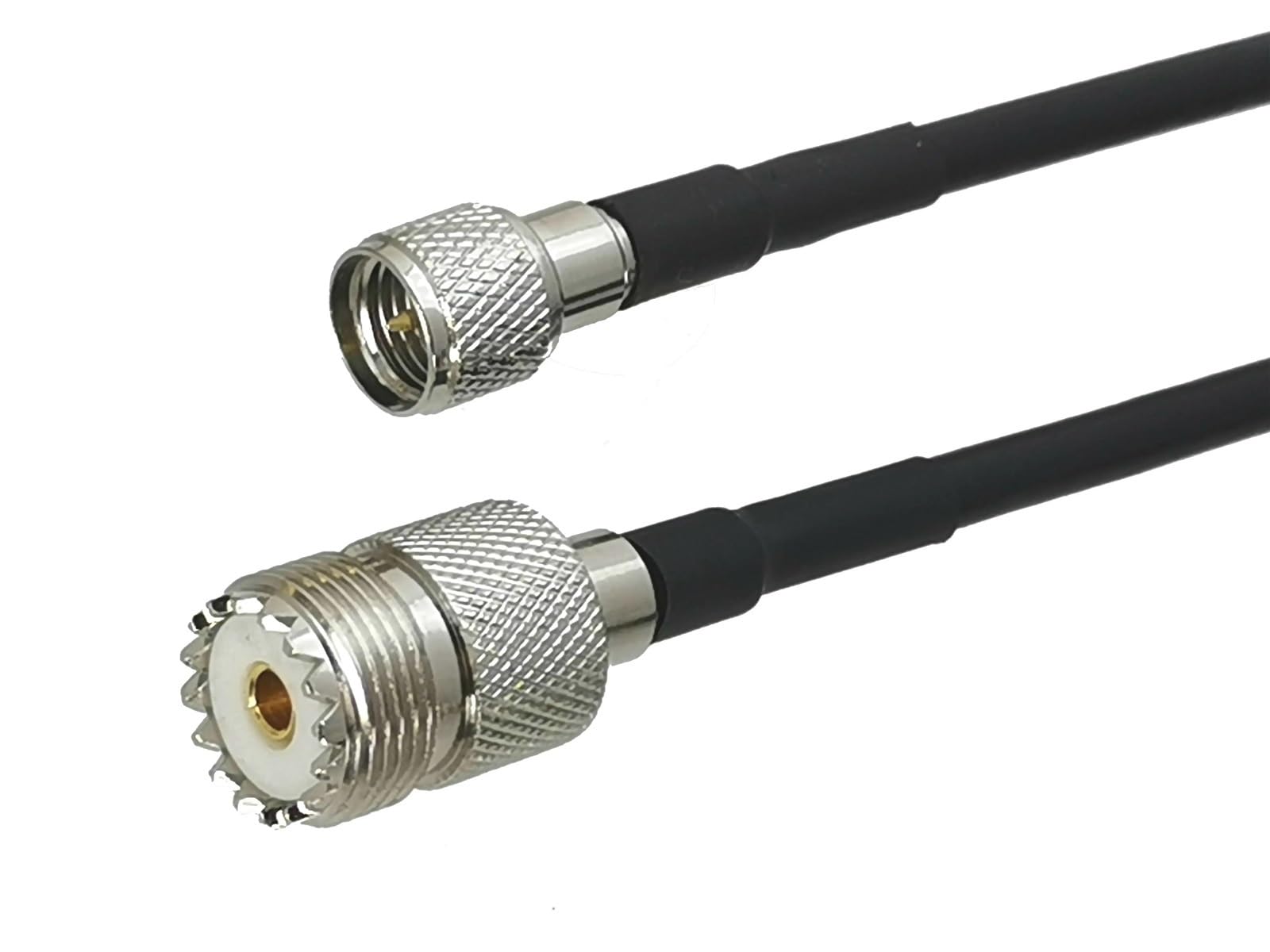 1 conector RG58 mini UHF macho a conector hembra SO239 cable coaxial (5 m)