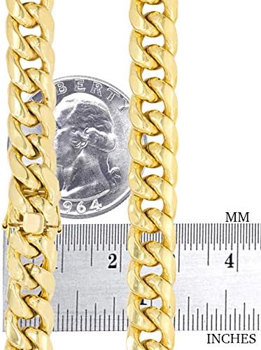Nuragold 10k Real Yellow Gold Solid Miami Cuban Link 8mm Chain Bracelet (7"-9") Italian Jewelry for Men - Image 7