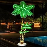 PINPON 6FT LED Illuminated Palm Tree– Outdoor/Indoor Waterproof Fake Palm Tree Decor for Christmas, Tiki Parties, Poolside, Patio, and Tropical Themes