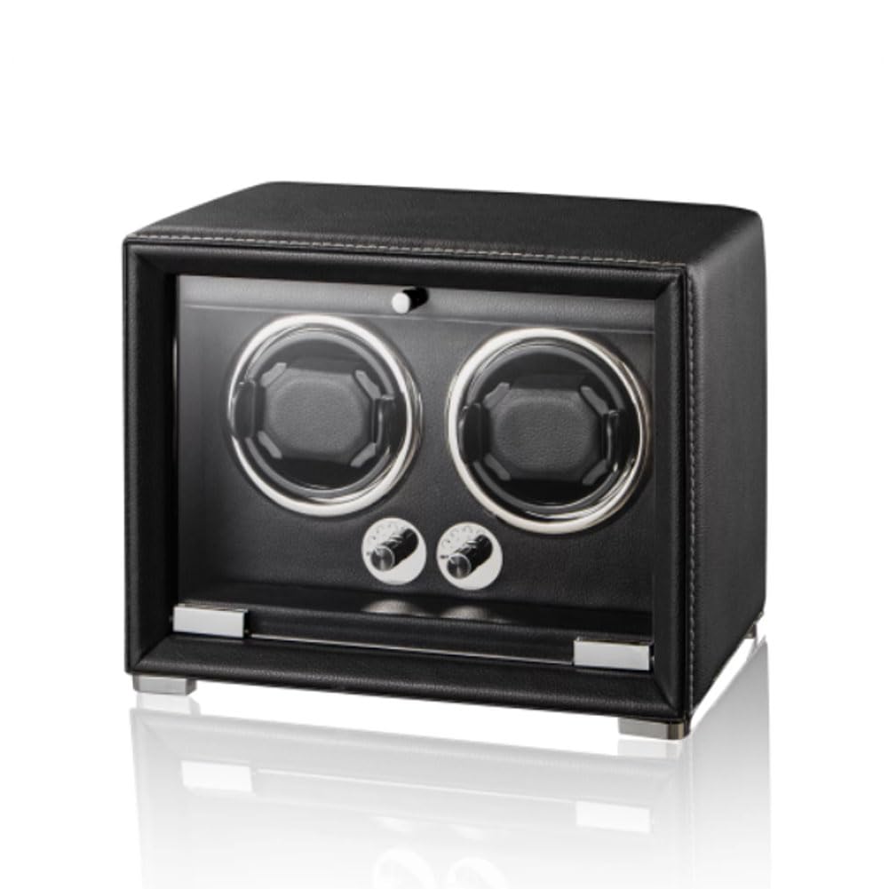 Caja Relojes Automaticos con 2 ranuras de bobinado y 5 ajustes en color negro