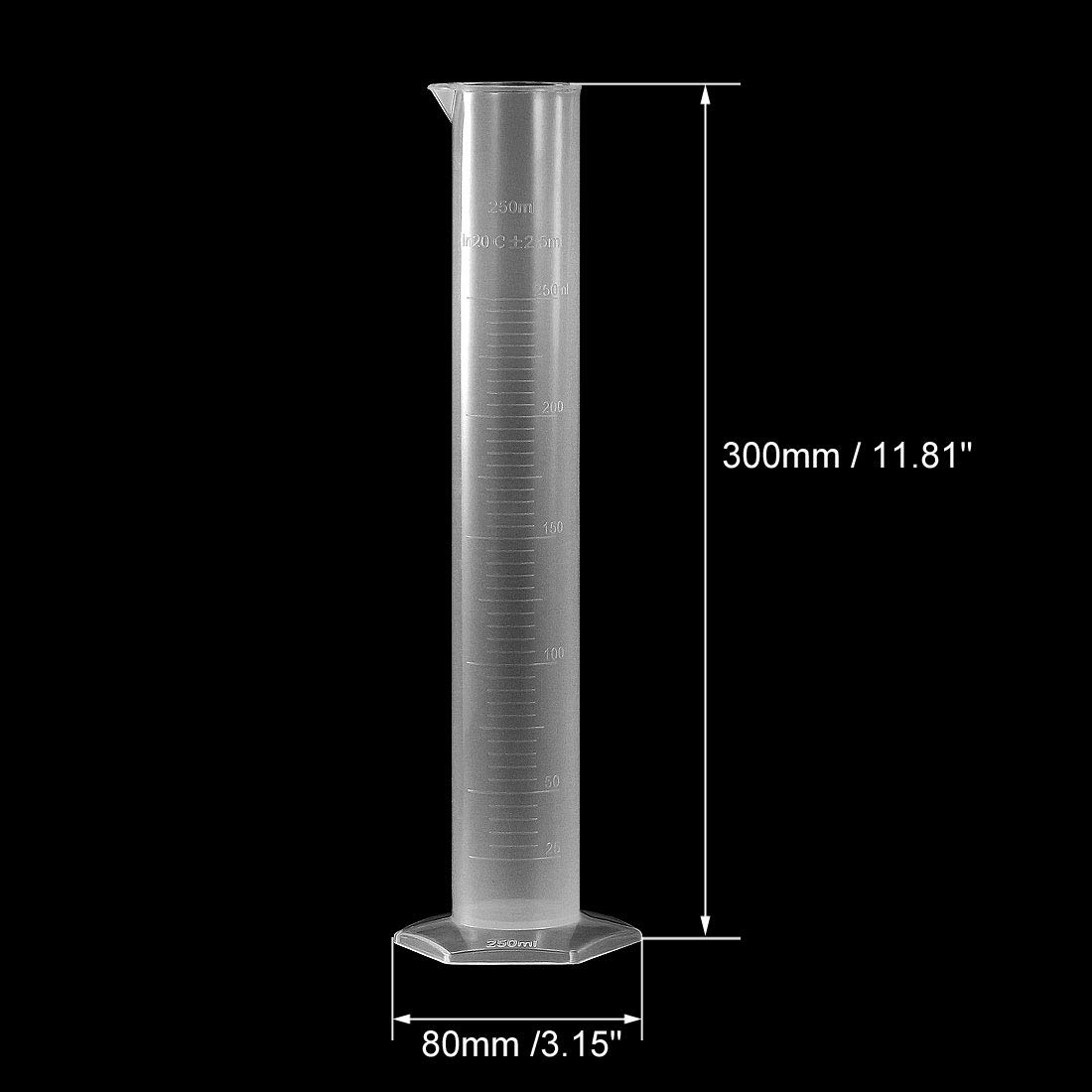Iplusmile Cilindro Graduato 250ml - Plastica Da Laboratorio Con Scala Di Precisione