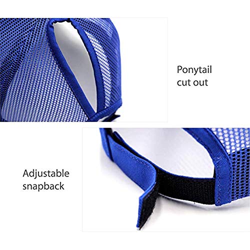 Neufashion Ponycap Messy High Bun Ponytail Adjustable Mesh Trucker Baseball Cap Hat, Royal, One Size #TOP4