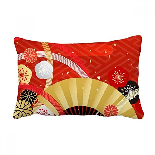 Coussin décoratif éventail géométrique sakura multicolore, l'idée cadeau déco idéale