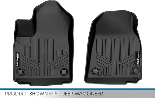 Miniatura 4 de SMARTLINER Juego de alfombrillas negras de primera fila para todo tipo de clima, compatibles con Jeep WagoneerGrand Wagoneer 2022-2023