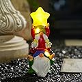 WSHMZYHOME Solar Garden Gnomes Outdoor Statue with Solar Lights, 11" Figurine Lights Solar Garden Outdoor Decorations for Patio,Yard,Lawn Ornament?Mom Gift Unique Housewarming Gifts