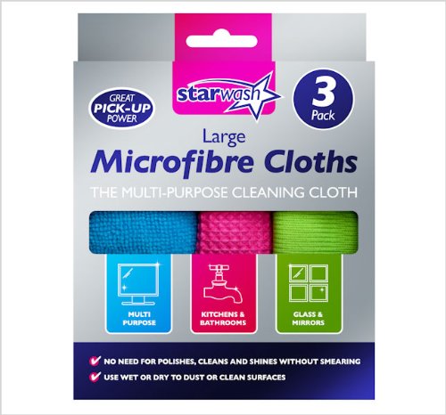 LARGE MICROFIBRE CLOTHS PACK OF 3 - THE MULTI PURPOSE CLEANING CLOTH.