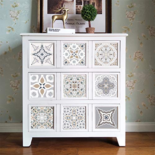 10 pcs impermeable antimoho diseño retro de azulejos suelo Pegatina, Pegatina autoadhesiva...