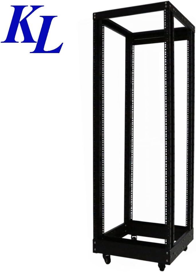 22U 600x Adjustable Depth (600-1000) IT & Telecom 4-Post Open Frame Server Rack with Casters