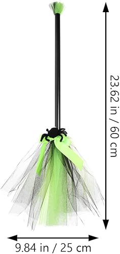 Miniatura 7 de SAFIGLE Sombrero de bruja de Halloween, escoba, cosplay, disfraz clásico de Halloween, escoba de bruja, sombrero de bruja, conjunto de disfraz para