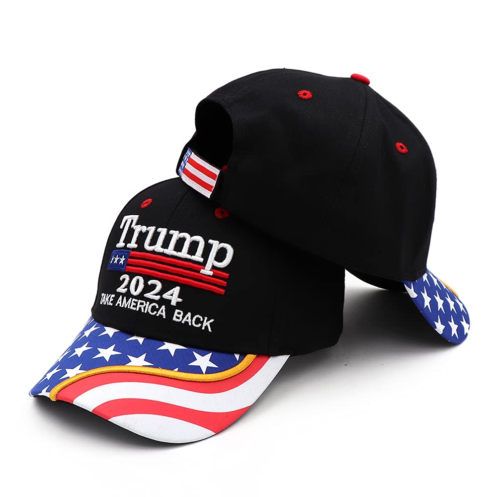 Trump Hat 2024 MAGA Hat Make America Great Again Donald Trump Slogan with USA Flag Cap Trump Merchandise Gift for Woman Men