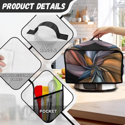 ZUXONGSY Flowy Floral Slow Cooker Carrying Bag Mesh Pocket and Top Handle Air Fryer Cover Dust Cover for Women Gift Small Appliance Covers - Image 7