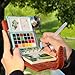 MEI COLOUR Mini Watercolor Paint Set for Adult Artists Beginners, Portable Travel Water Color Paints Kit Contains 24 Colors Watercolors Sketchbook Paper Pen Palette Washer