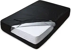 Mattress Bags for Moving and Storage, Heavy Duty Twin X-Large Mattress Bag with 4 Strong Handles, Waterproof Mattress Cover/Protector for Moving Twin XL Size, Reusable Thick Tarp, Black