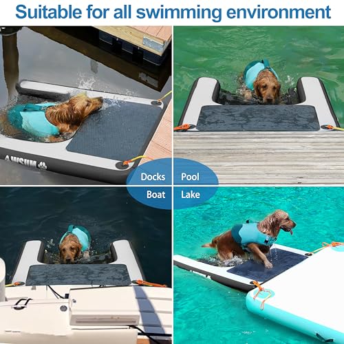 image for AWSUM Inflatable Dog Water Ramp 4ft x 3.3ft Dog Boat Ramp Floating for
