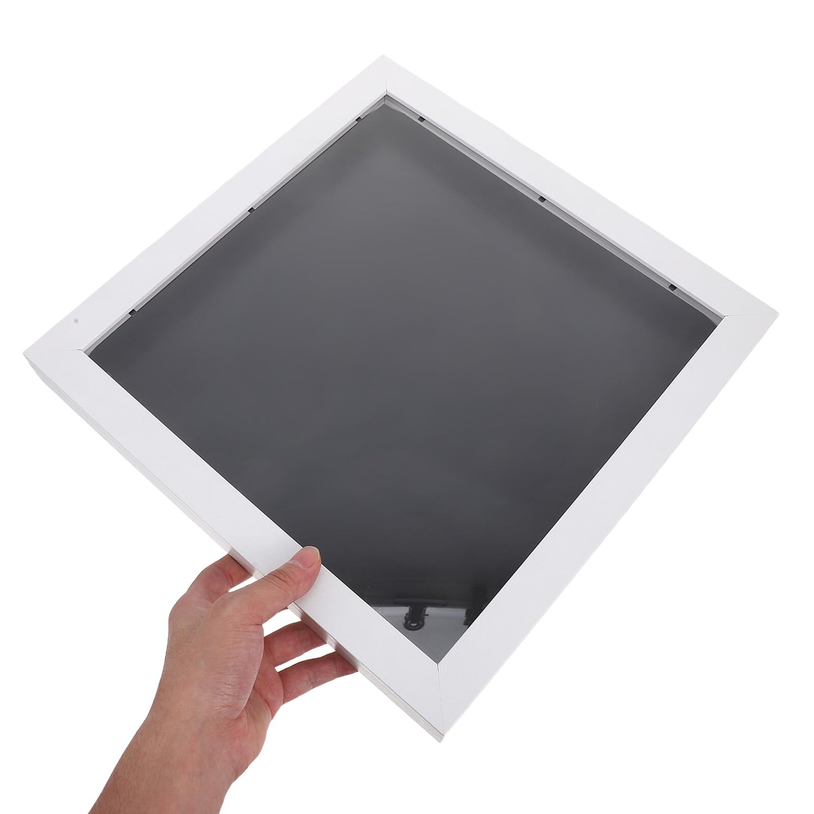 BESPORTBLE Cornice Vetrina in Legno Massello 33X33 CM per Maglie Sportive, Scatola Portaoggetti con Vetro Protettivo per Esposizione Calcio, Basket e Cimeli da Parete