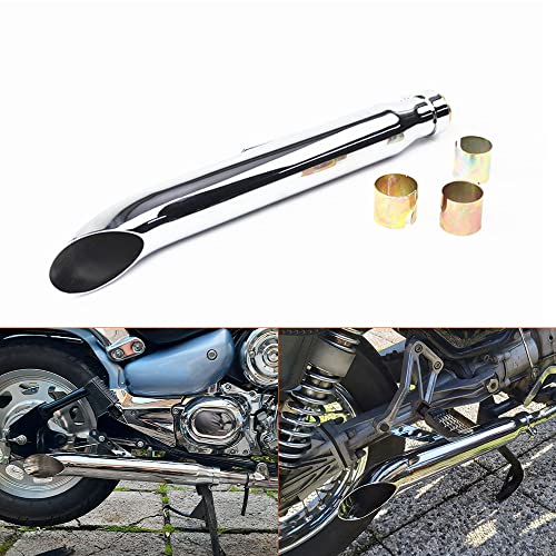 Silencieux d'échappement de moto, silencieux d'échappement universel sans lacet de moto avec amovible pour Bobber Custom, Triumph Custom ATV Scooter-Chrome