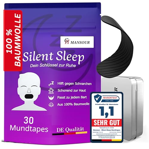 30× Premium Mundpflaster Medizinische Latexfreie Anti Schnarch Mouth Tapes gegen Schnarchen Sicherer Halt Atmungsaktive Mundtapes Schnarch Stopper für bessere Nasenatmung und besserer Schlaf