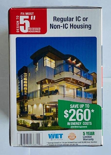 Elite RL528 5 Inch Universal LED Retrofit Reflector Lighting Module, White (3500K)