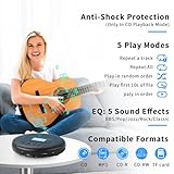 ARAFUNA Portable CD Player with Dual Stereo Speakers, Rechargeable CD Player for Car with Anti-Skip Protection, Compact Player with Headphones and AUX Cable - Image 4