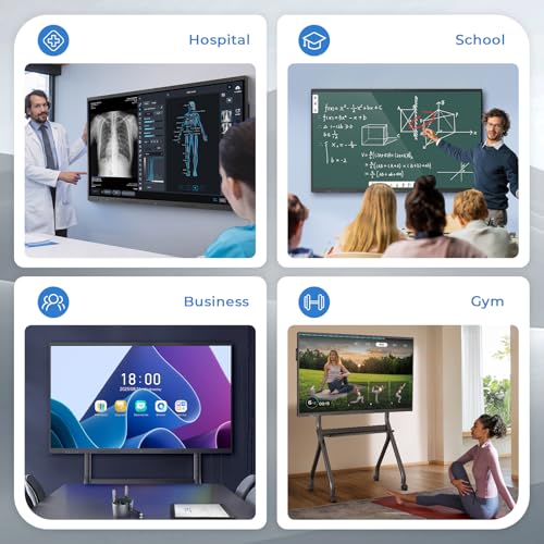 Image of 65'' Smart Board, 4K UHD Interactive Touchscreen Whiteboard, Android 14 8+128GB Wireless Smartboard for Classroom Home Office Studio