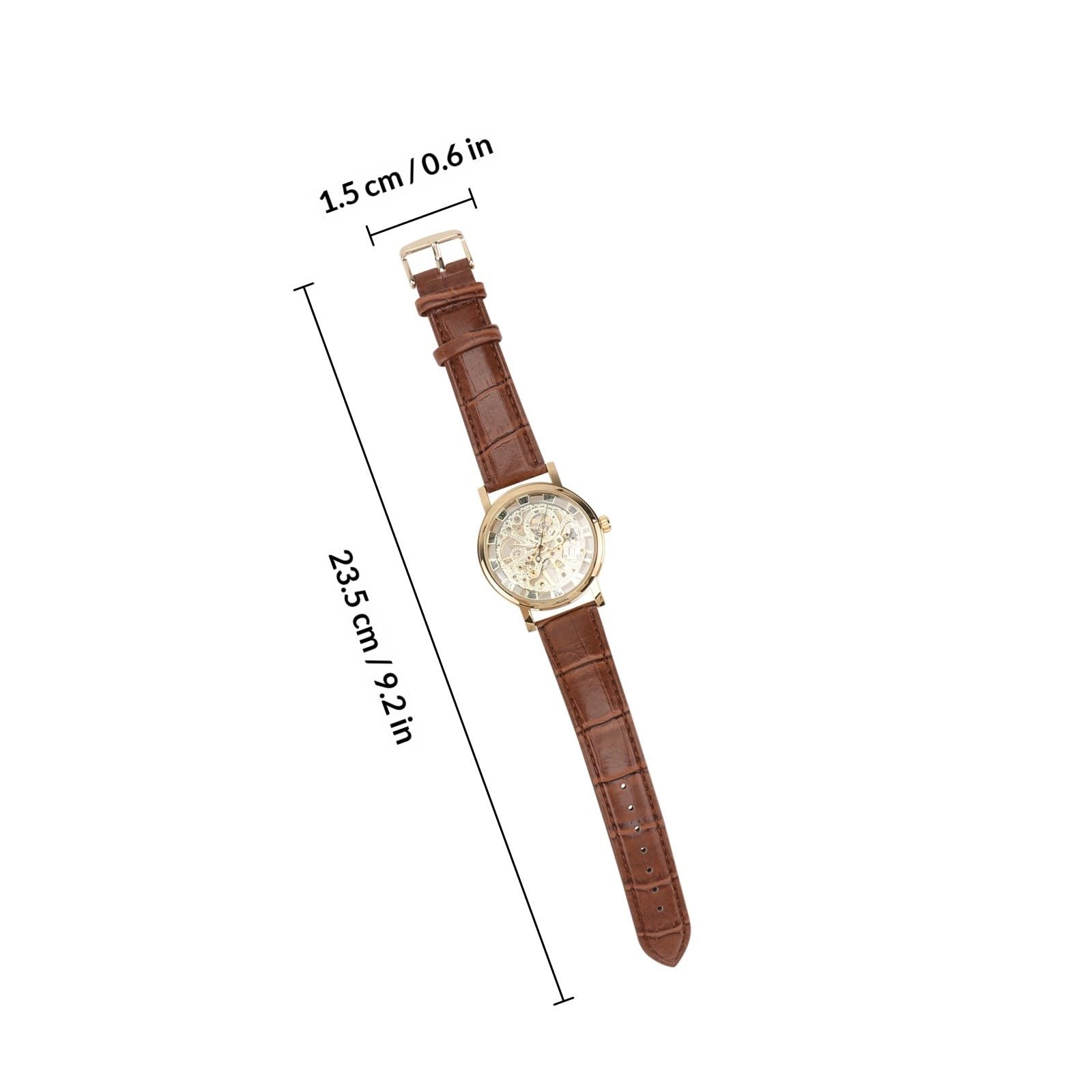 Baluue Orologio Meccanico Automatico da Uomo in Acciaio Inossidabile con Quadrante Tondo Oro e Cinturino Confortevole, per Uso Quotidiano