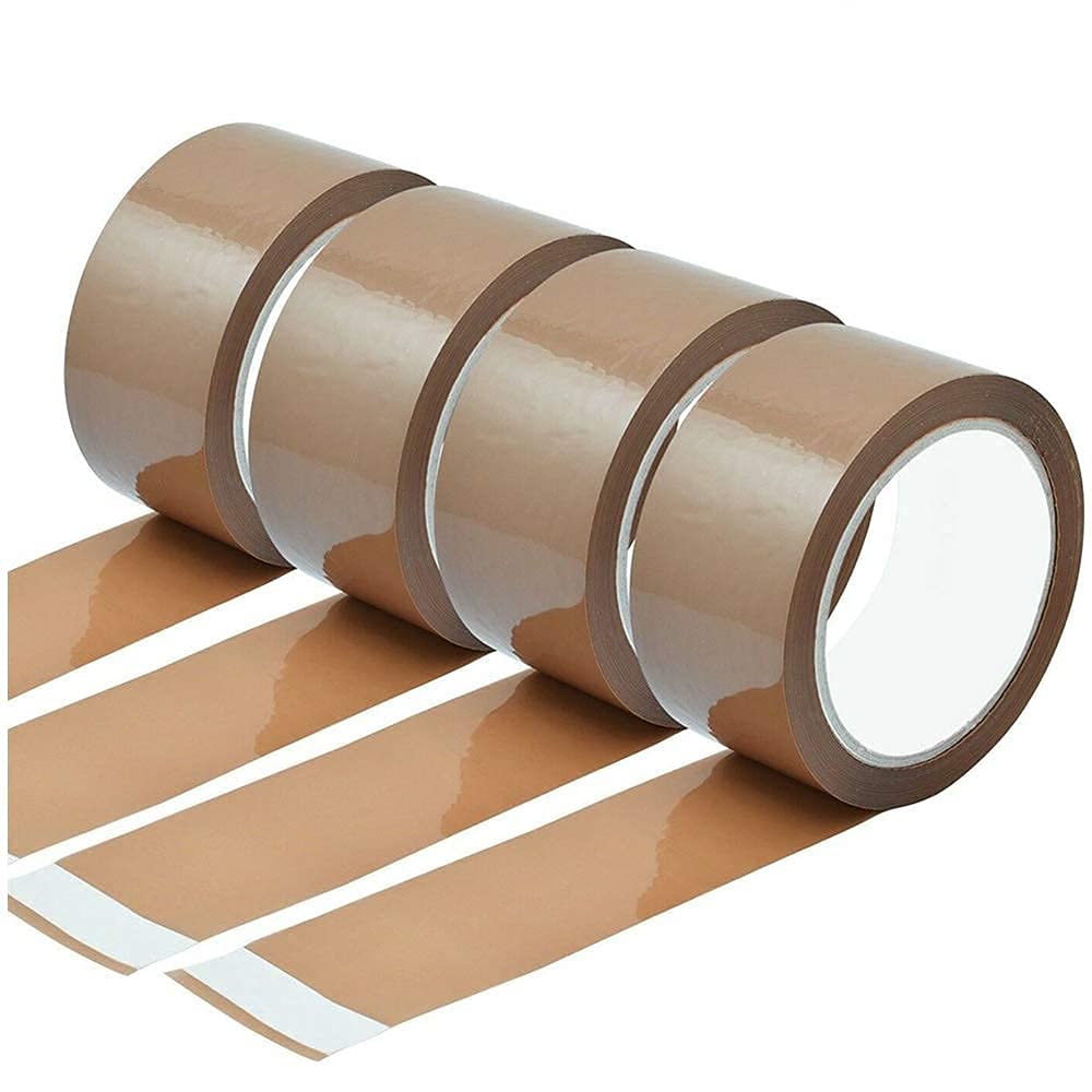Wowsubli Brown 48Mm X 66M /Fragile Parcel Tape - Long Length Packing Tape Rolls Strong, Heavy Duty Shipping Packaging Tape For Parcels And Boxes (72,)