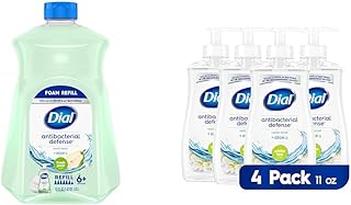 Dial Antibacterial Foaming Hand Soap Fresh Pear Refill 52 fl oz, Antibacterial Liquid Hand Soap White Tea 11 fl oz (Pack of 4)