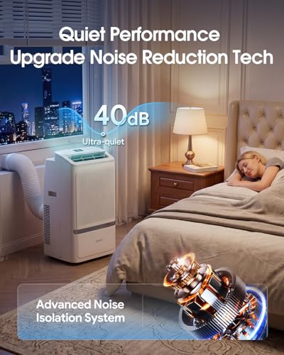 Image of Portable Air Conditioners, 16000 BTU Cooling for 800 Sq ft, 5-in-1 with Drainage-Free Cooling, Fan, Dehumidifier, Sleep Mode, APP & Remote Control, Quiet 40 dB, Window Installation Kit