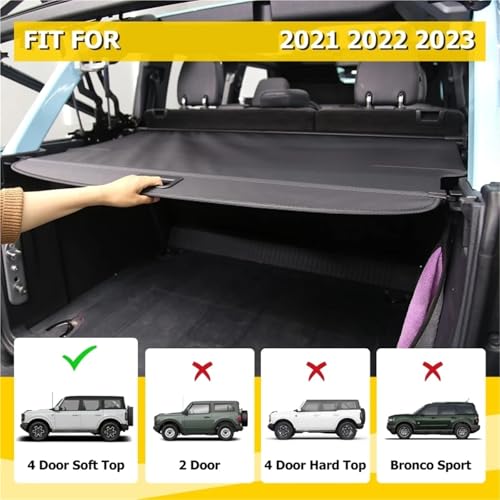 Cache-bagages rétractable Ford Bronco souple protégeant votre coffre des regards - 5