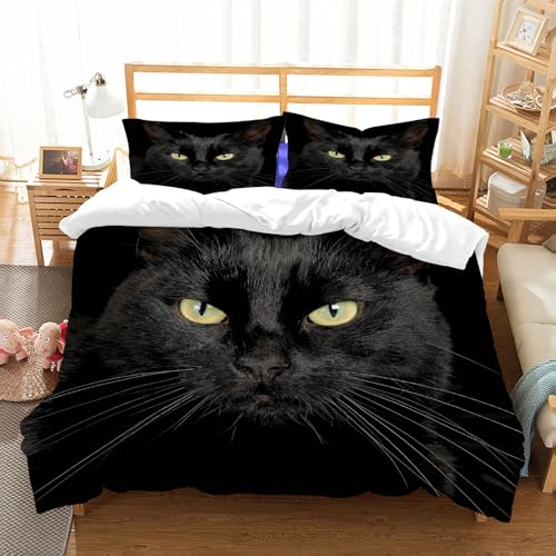 Housse de couette chat noir pour décorer une chambre confortable - 3
