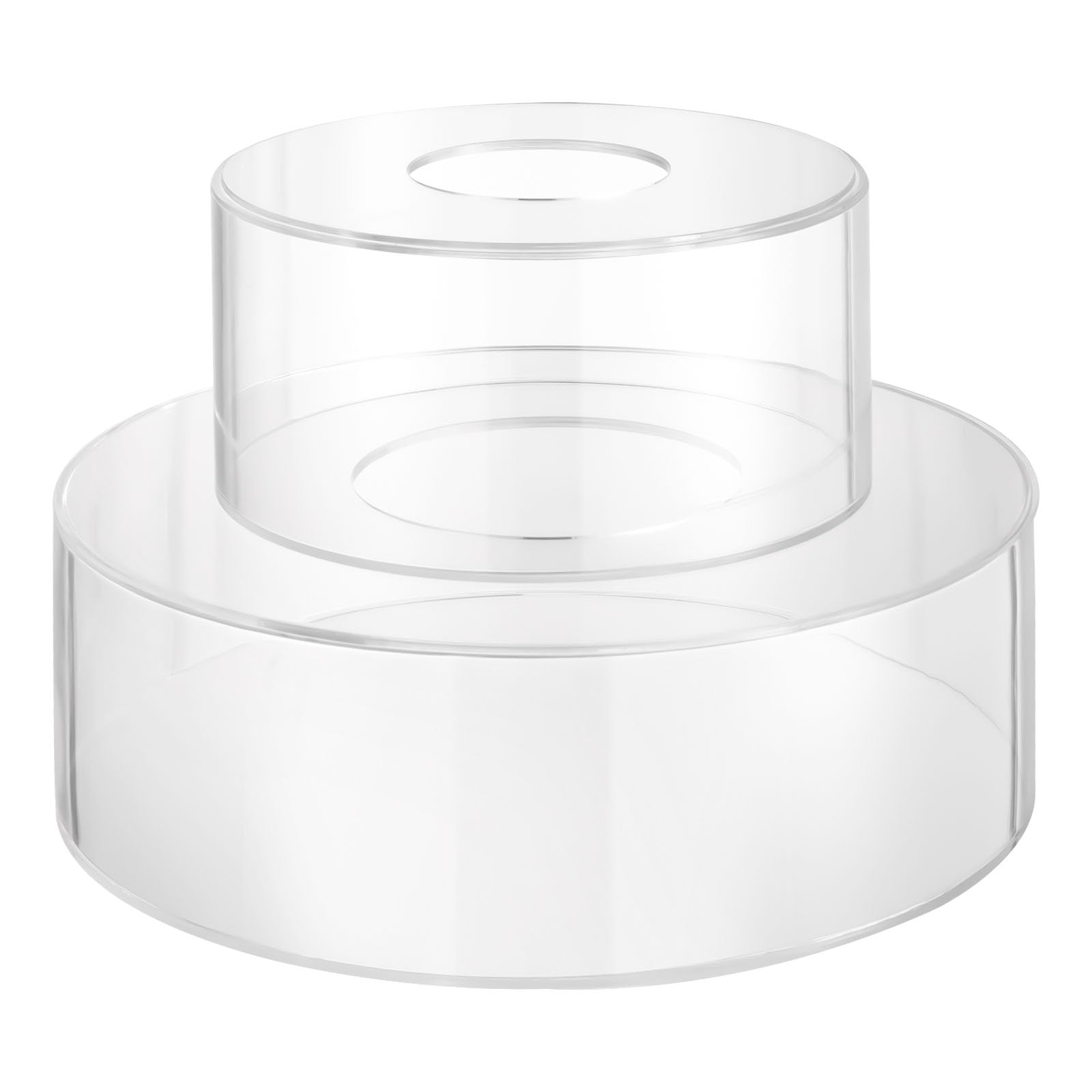 2 Stks Acryl Vulbare Taart Display Board Duidelijke Ronde Vulbare Taart Stand Display Box Compatibel Bruiloft Bi