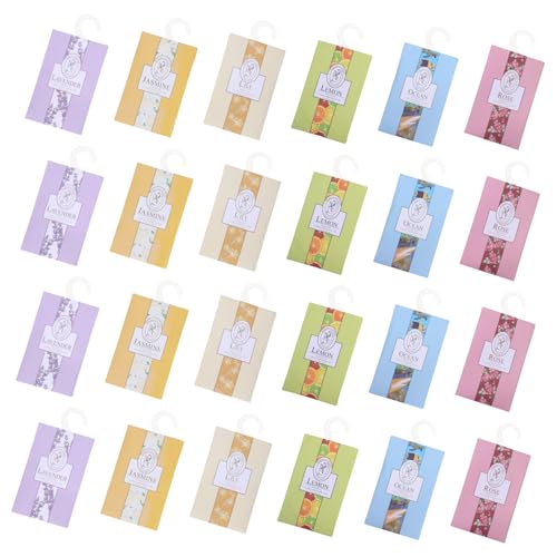 Genérico 24 Piezas Bolsa de aromaterapia Armario Home Decor decoração casa Car Vinyl ambientador Bolsa perfumada Bolso perfumado con Motivo Floral bolsita Estampada bolsita de Papel